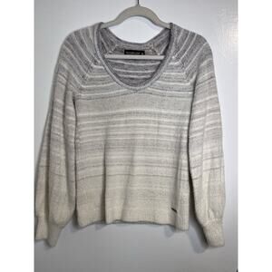 Abercrombie & Fitch Women’s Fuzzy Sweater Purple Cream Striped